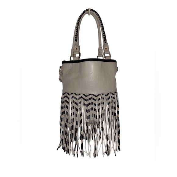 Steve Madden Shoulder/Crossbody/Handbag in Off White/Beige with Black Trim - Picture 1 of 9